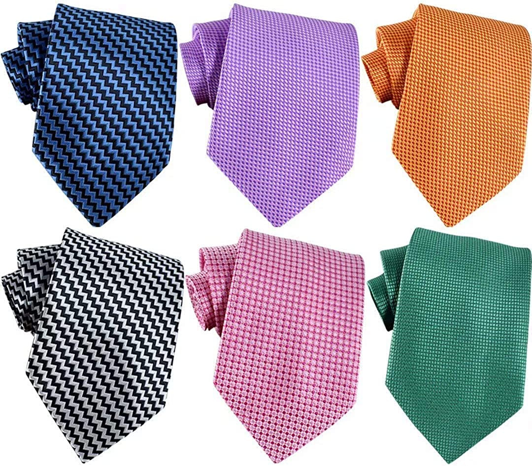  6 PCS Classic Men'S Silk Tie Necktie Woven Neck Ties