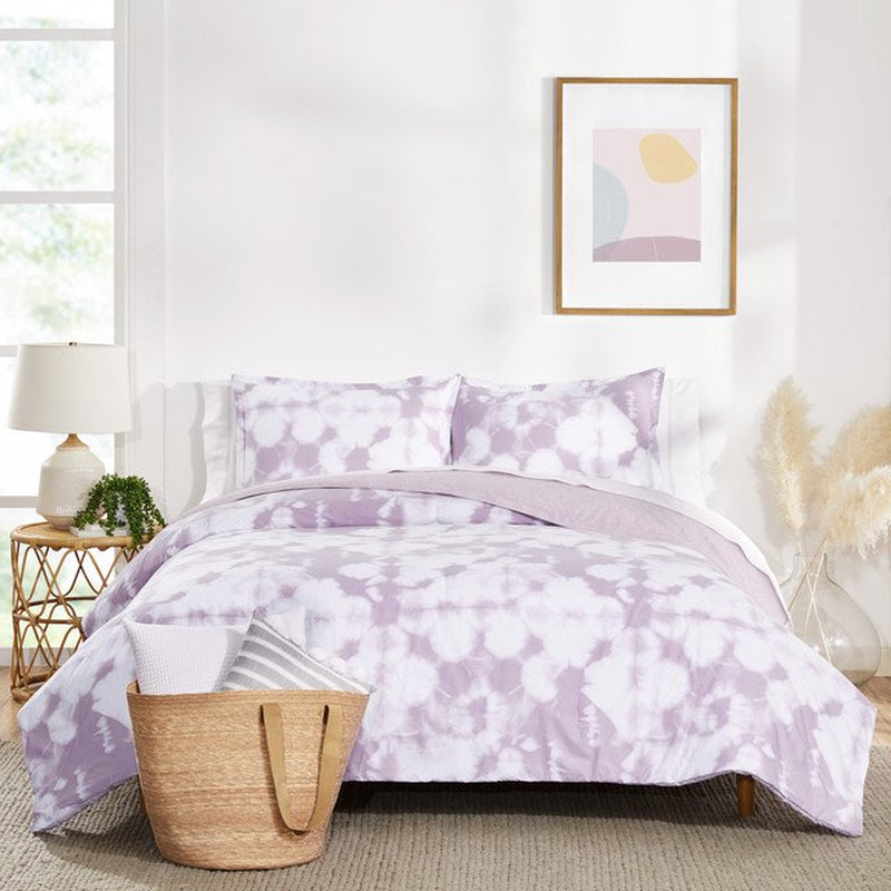 Tie Dye Reversible Organic Cotton Blend Comforter Set