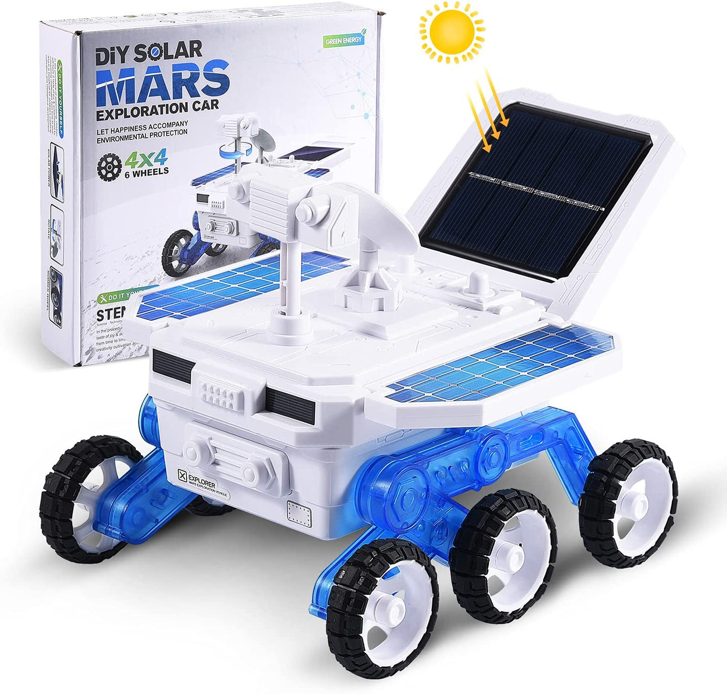 Solar Robot Stem Toys, DIY Educational Science Experiment Assembly Robotic Kits,Mars Rover Building Car Set for for Kids &Teens, Boys & Girls
