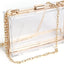 Women Clear Clutch Bag With Removable Gold Chain Strap