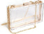 Women Clear Clutch Bag With Removable Gold Chain Strap