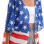  Women's American Flag Kimono Cover up Beachwear Cardigan Loose Tops Shirt Blouse