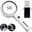 Magnifying Glass with 8 LED Lights,  Foldable Lighted Magnifier with 5X 11X High Magnification for Reading Books, Jewelers Loupe, Coins, Craft & Hobbies