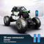 1:18 Scale All Terrains RC Monster Vehicle Truck Crawler, 4WD High Speed Electric Vehicle with Remote Control, off Road Truck with Two Rechargeable Batteries for Boys Kids and Adults(Green)