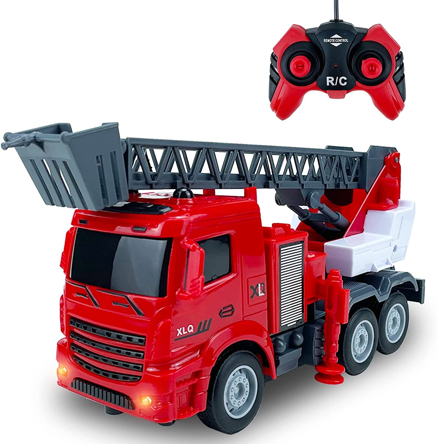 Electronic Power Fire Truck Car Toy for Toddlers Kids Boys Girls Birthday Realistic Firetruck Toy with Water Shooting & Lights & Sounds & Extending Ladder Functions