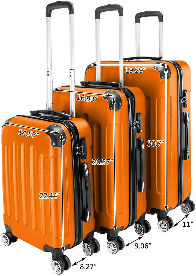 S-SUITE 3-In-1 Multifunctional Large Capacity Traveling Storage Suitcase, Luggage Set ABS Suitcase 3 Piece Set with TSA Lock Spinner Wheels 20"24"28", 3-In-1 Luggage