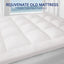 ELEMUSE Extra Thick Cooling Queen Mattress Topper, 1300 GSM Overfilled Pillow Top with Baffle Box Design, Hand Made 400TC Organic Cotton Pad Cover, Plush & Support Snow down Alternative, Hotel Quality