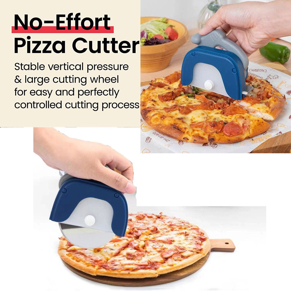  Pizza Cutter Wheel - Detachable Slicer W/Protective Blade Guard & Ergonomic Handle - Super Sharp and Dishwasher Safe Kitchen Gadget(Blue)