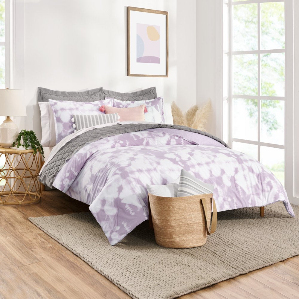 Tie Dye Reversible Organic Cotton Blend Comforter Set