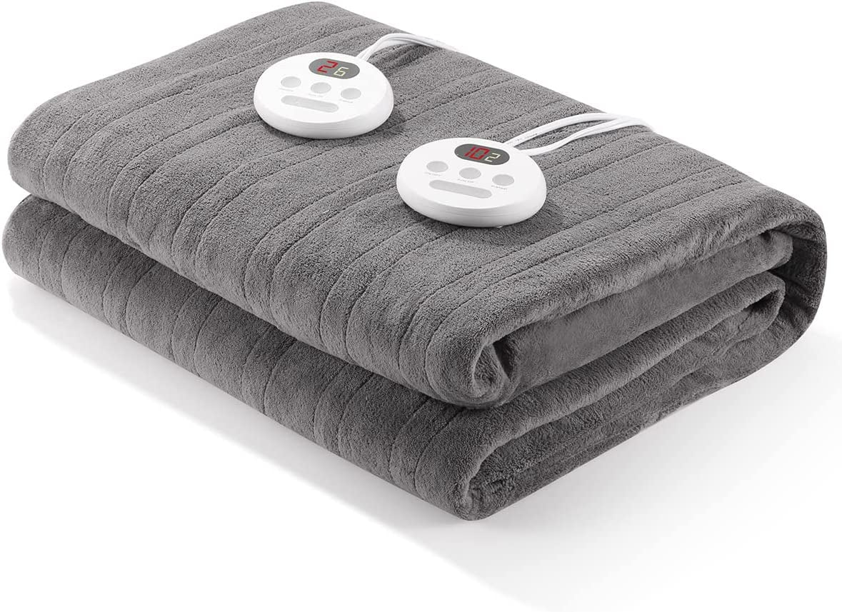 Heated Mattress Pad Twin Size Comfort Coral Fleece 10 Heating Levels & Auto Shut Off, Electric Bed Warmer Pad with Controllers, up to 15" Deep Pocket, Machine Washable