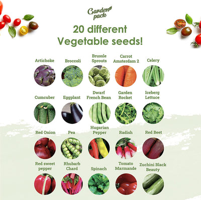 20 Pack Garden Vegetable Seeds High Yield Varieties