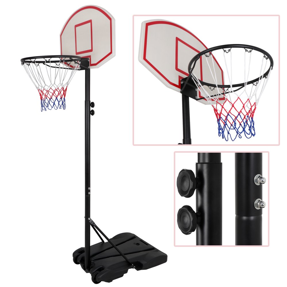  70" - 82" Height Adjustable Portable Basketball Hoop Stand System for Kids