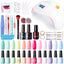 Gellen 12 Colors Colorful Rainbow Gel Nail Polish Starter Manicure Sets - with 72W UV/LED Nail Lamp
