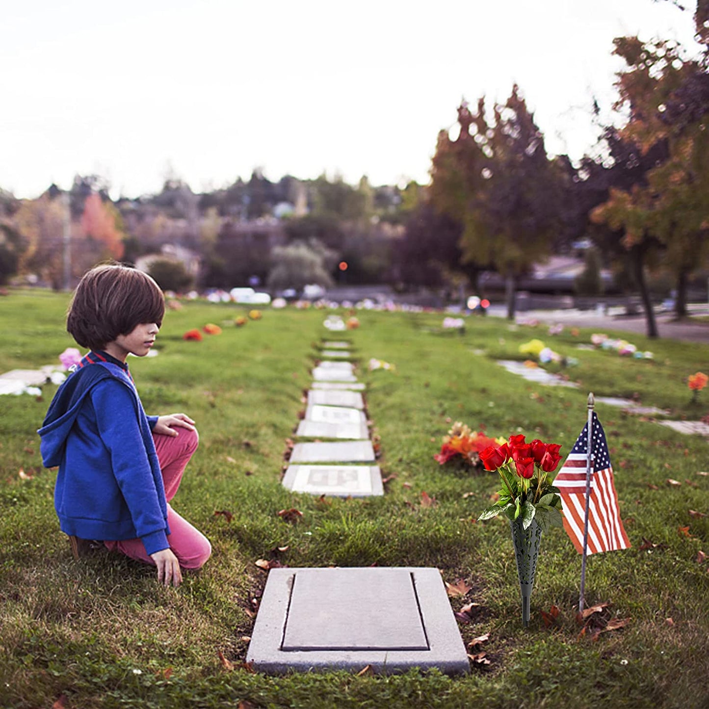 6 pcs Grave Vase,Memorial Floral Vase 