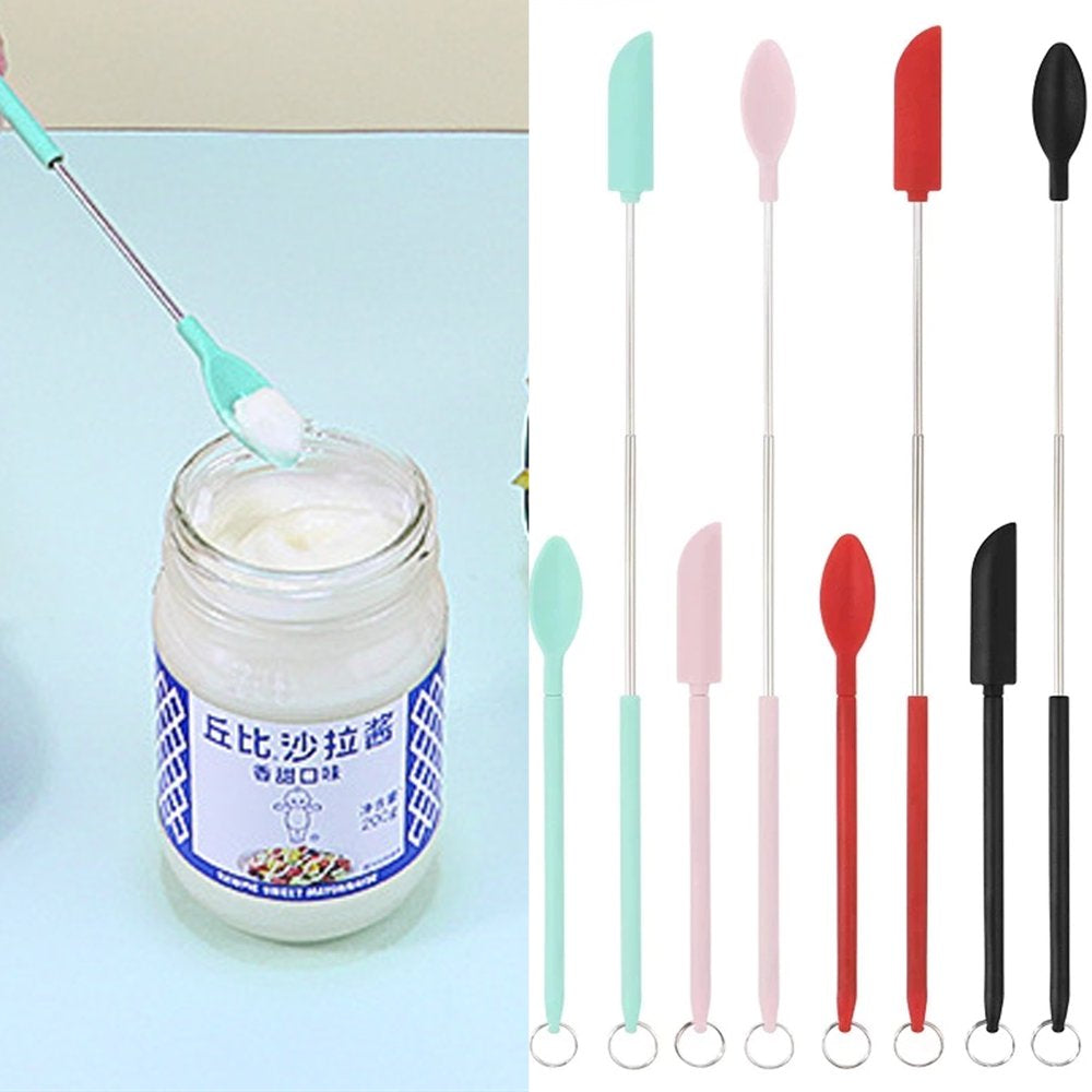 8Pcs Mini Silicone Spatula, Jam Heat-Resistant Safe Scraper Kitchen Jars Butter Cream Telescoping Spatula Gadgets