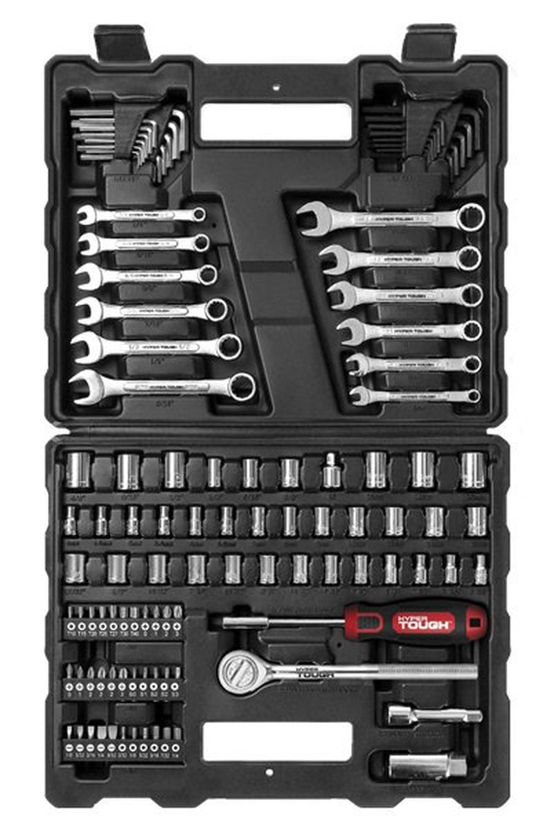  113 Piece 1/4 and 3/8 Inch Drive SAE Mechanics Tool Set