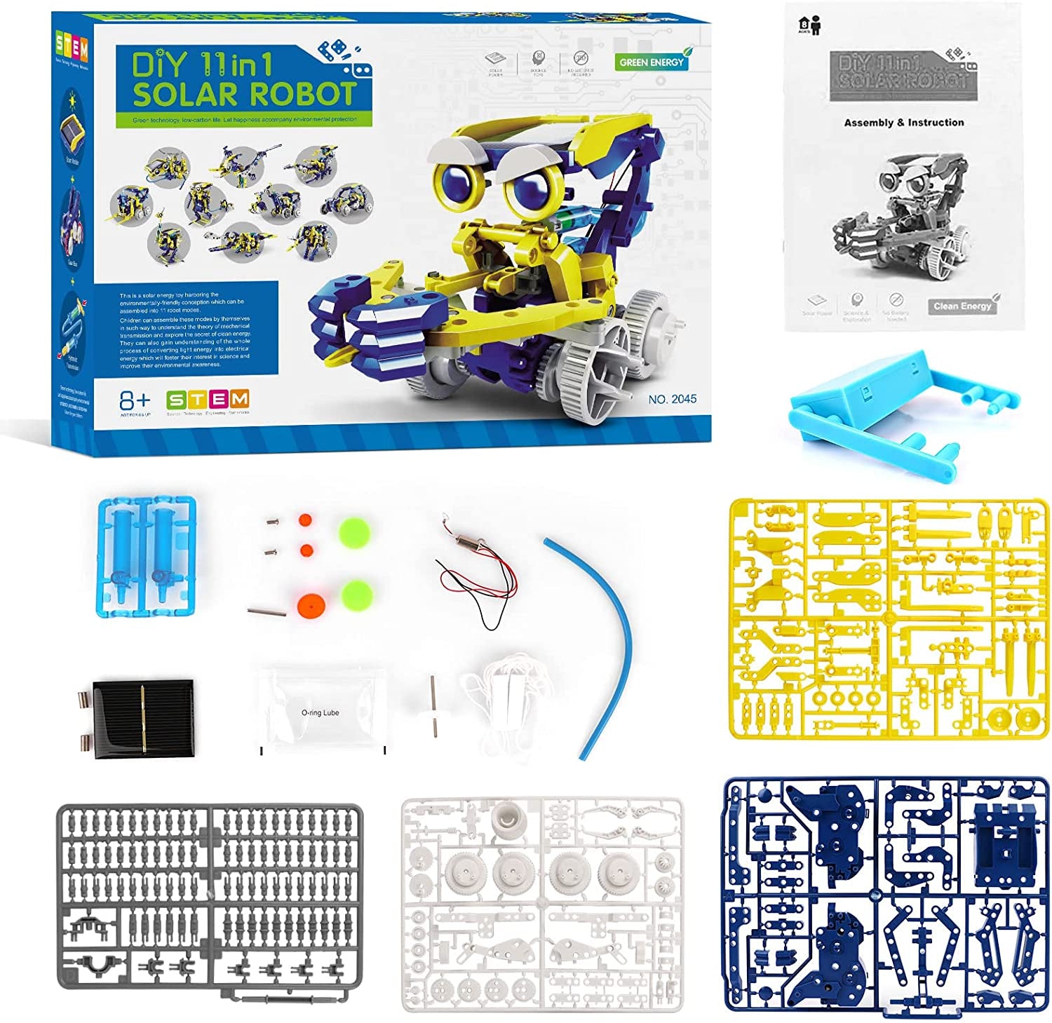 Projects for Kids Ages 8-12, Solor Robot Kits with Unique LED Light Educational Building Toys, Science Experiment Kit Gift for Boys 8 9 10 11 12 Years Old