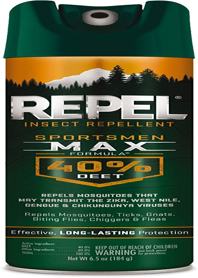 Repel Insect Repellent Sportsman Max Formula, Repels Mosquitoes, Ticks, Gnats, Biting Flies, 40% DEET (Aerosol Spray) 6.5 fl Ounce