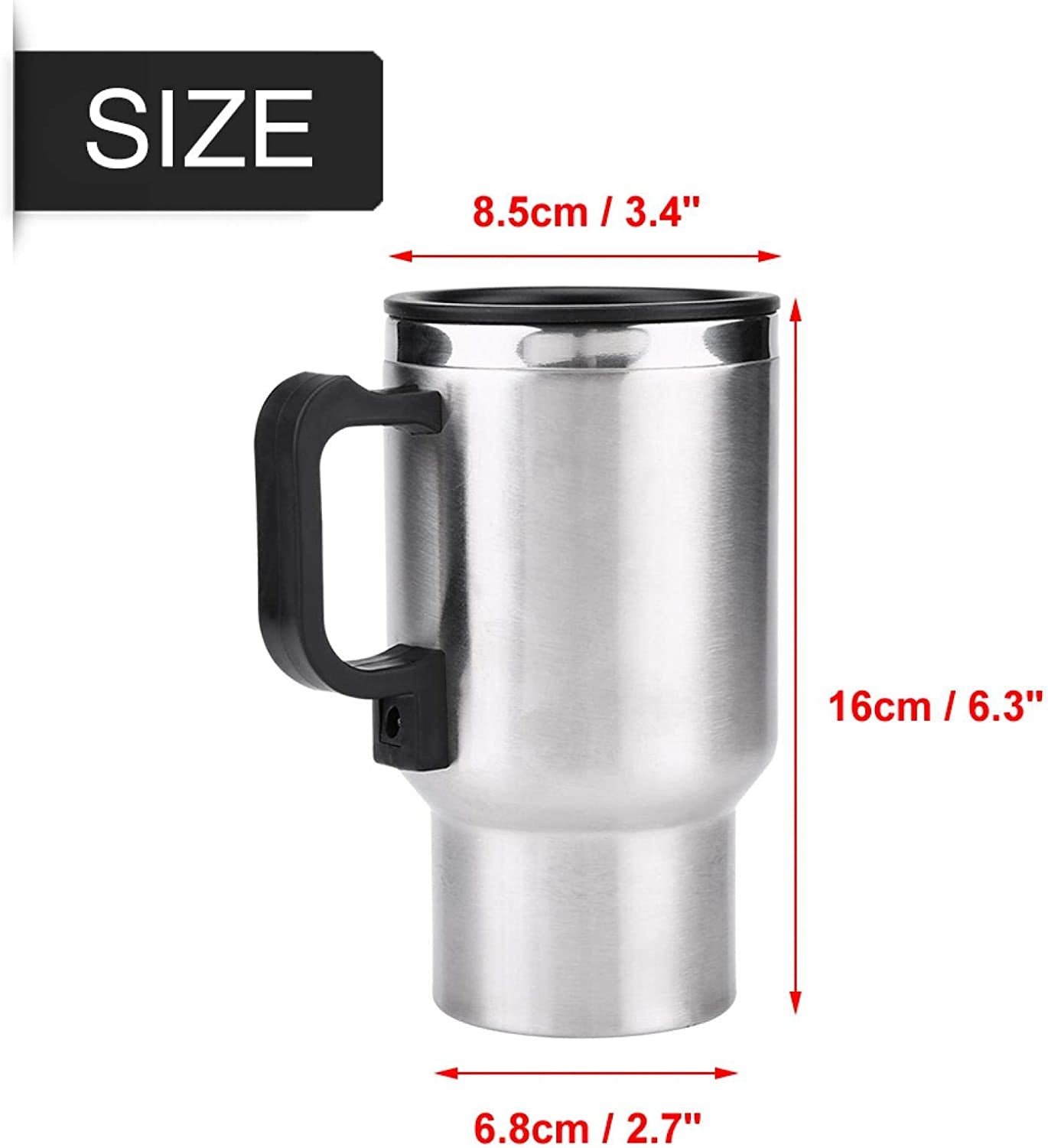 12V Car Kettle, Portable 450Ml Car Kettle Boiler Stainless Steel Electric Kettle Heating Travel Cup Coffee Mug, Electric Teapot Quick Boiling