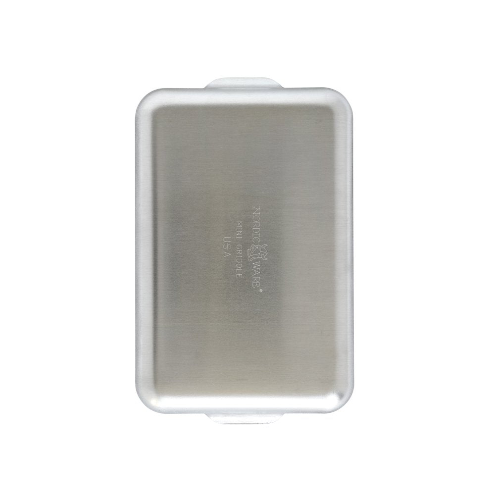  Mini Griddle Nonstick Aluminum, Black and Silver, 11.5" X 7.2" X 1"