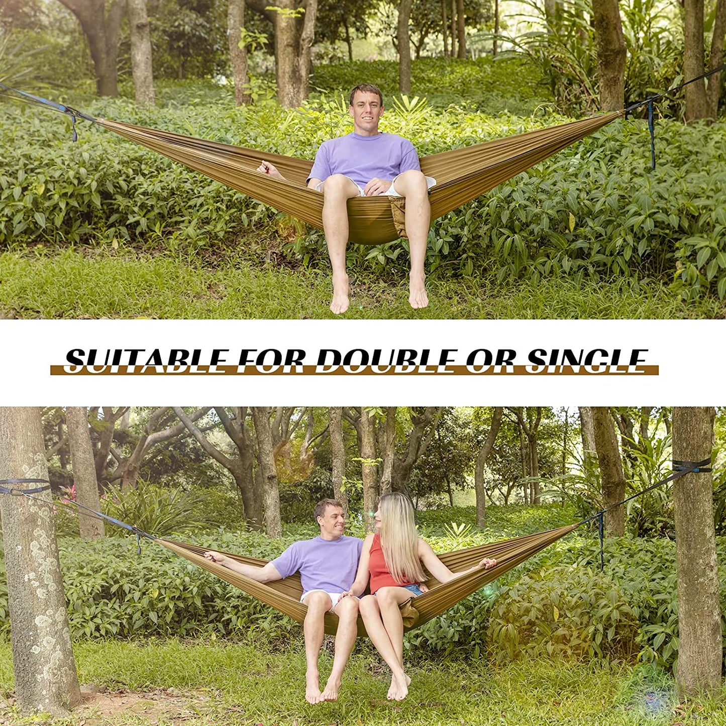 Skymirror Outdoor Multi-Person Swing Hammock 270 X 140 Cm, Load Capacity up to 250 Kg, Portable with Carrying Bag for Patio, Yard, Garden