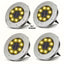  4 Pack Solar Ground Lights 8 LED Solar Lights Outdoor Solar Powered Garden Lights Waterproof In-Ground Disk Lights for Patio Pathway Garden Lawn Yard Driveway Deck Walkway