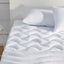 SLEEP ZONE Cooling Mattress Topper Twin XL for Single Bed, Premium Zoned Quilted Mattress Pad, Fitted Mattress Protector Cover, Machine Wash Durable, Deep Pocket 8-21 Inch (White, Twin XL)