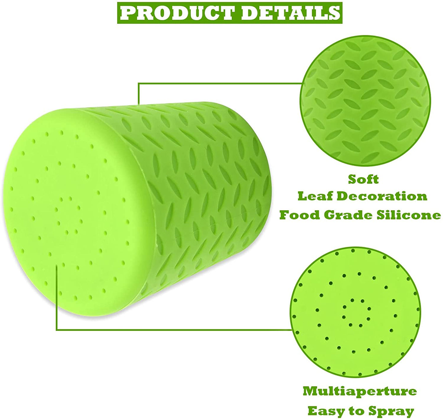 Silicone Dogs Shower Sprayer Head Attachment - Pet Shower Cap Sprinkler | Portable Outdoor Shower Heads for Camping, Hiking, Beach - Fits Most Plastic Mineral Water Bottle, 1 Pack Green