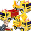 Garbage Truck Toys 3 Pcs | Trash Truck Toys for Boys Friction Powered with Lights & Sounds | Includes Waste Management, Sanitation Truck & Recycling
