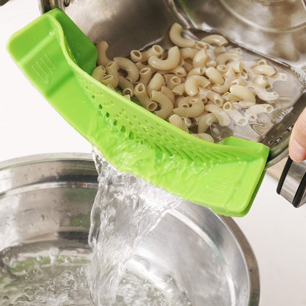 2 pack Silicone Clip-on Pasta Strainer