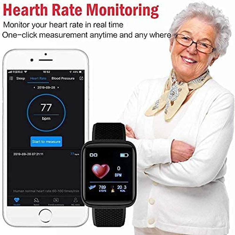 Smart Watch Fitness Tracker Waterproof IP68 with Heart Rate Monitor and Sleep Monitor, Step and Distance Counter, for Android Phones and IOS Phones