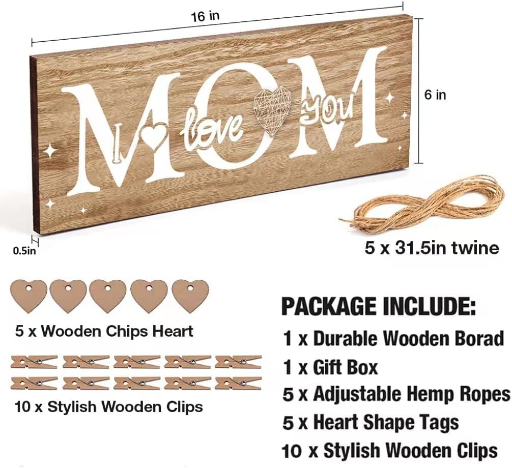  Picture Frame with 10 Clips & 6 Ropes, Perfect  for Mothers Day 