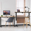 Height Adjustable Computer Desk Electric, 48 X 24 Inches, Black Frame Teak Tabletop