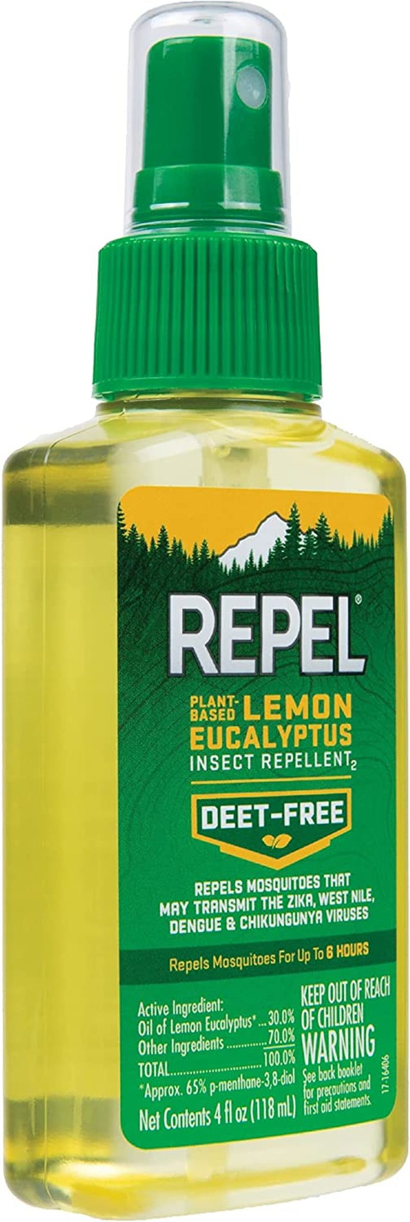 Repel Lemon Eucalyptus Natural Mosquito Repellent, 4-Ounce Pump Spray, 1 count