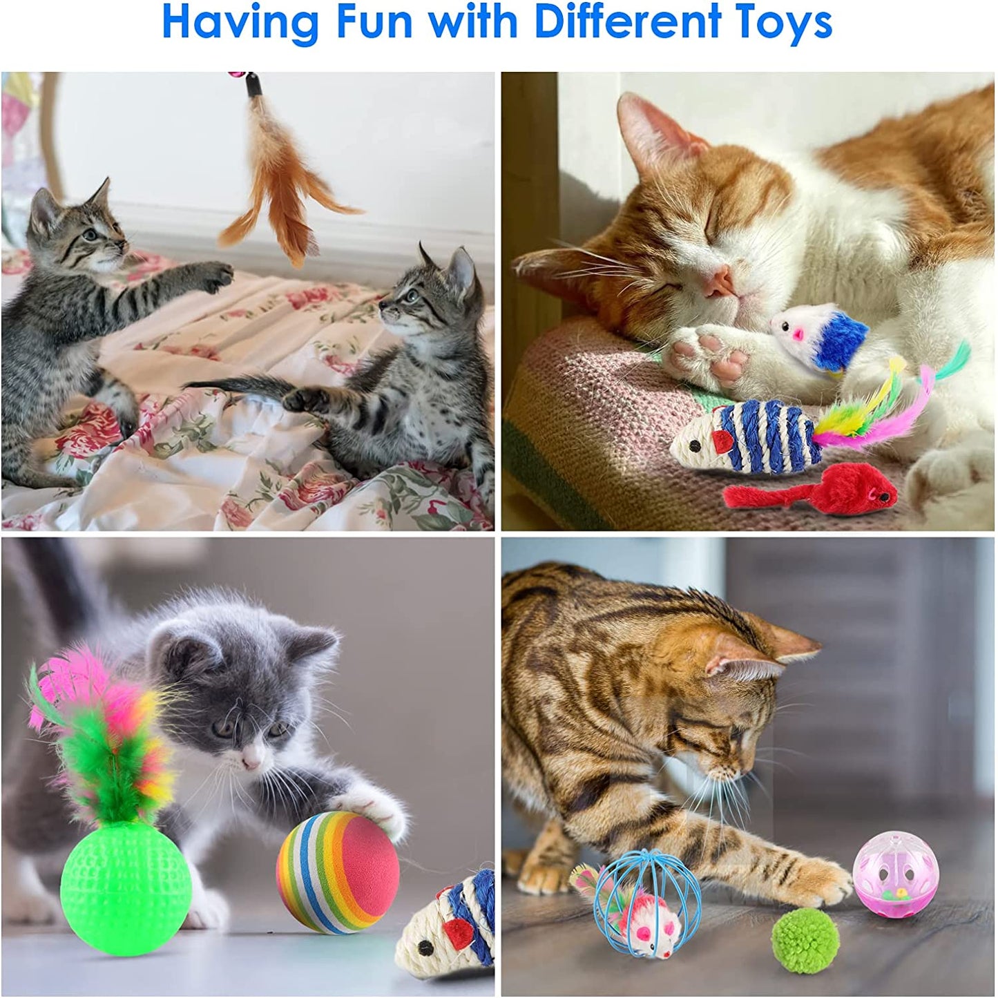 32PCS  Cat Feather Toys