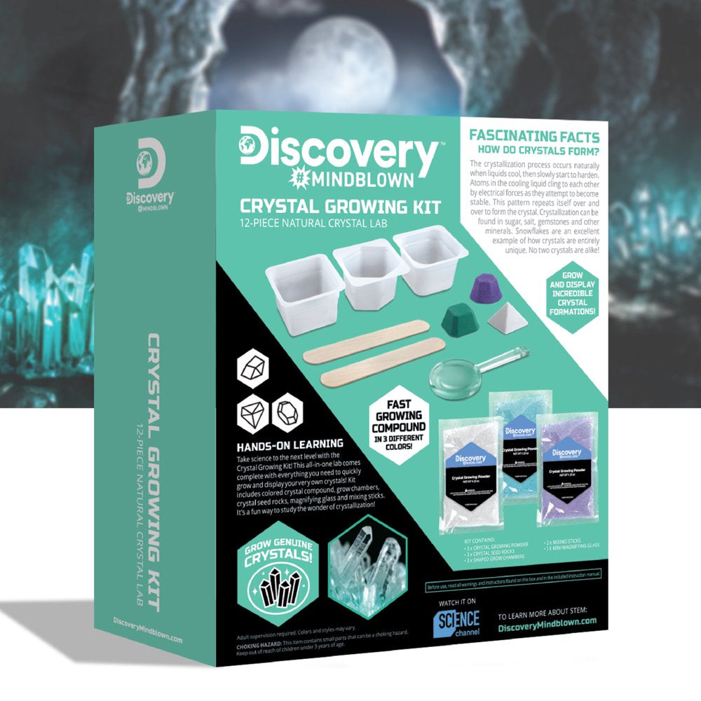 Discovery™ #Mindblown 12-Piece Natural Crystal Growing Science Kit, for Kids & Teens