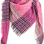 Womens Warm Scarf Triangle Shawls Winter Scarves Stripe Plaid Fichu Rough Surface