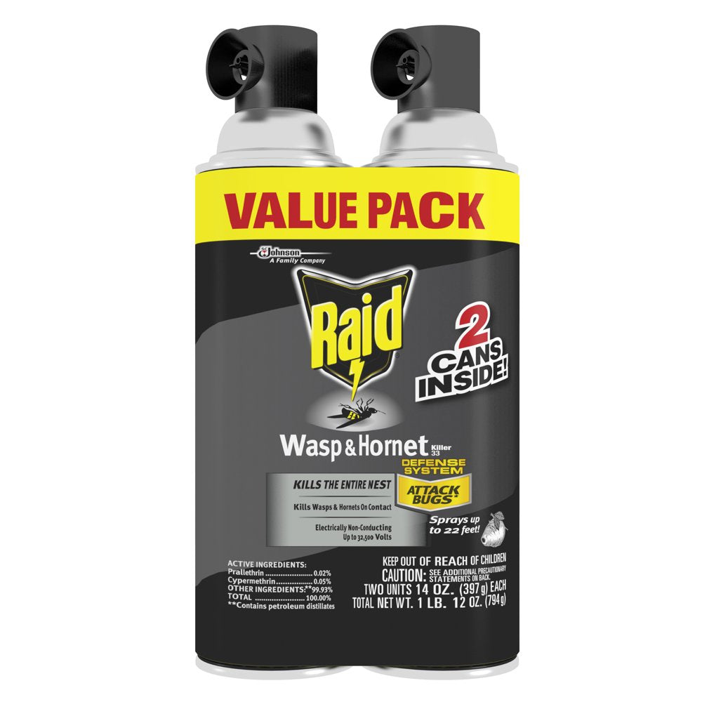 Raid Wasp & Hornet Insect Killer 33, 14 Oz, 2 Ct