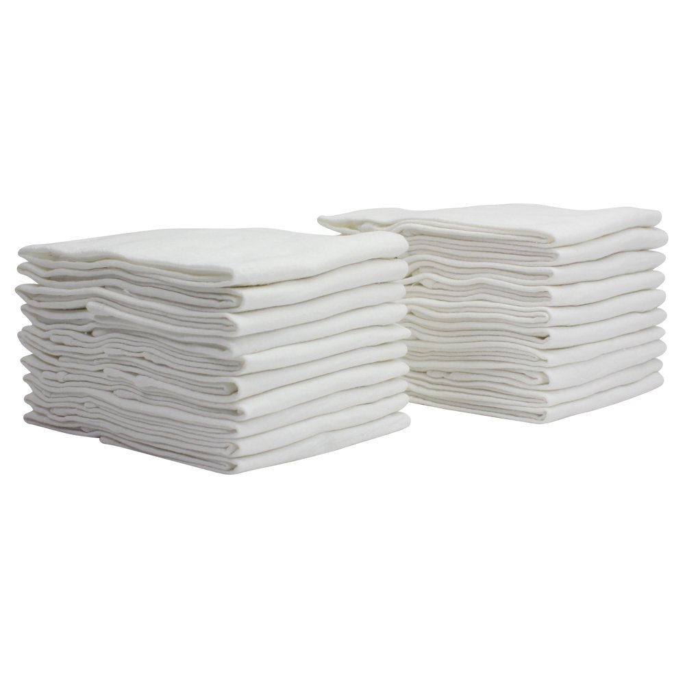 20 Pack, Flour Sack Kitchen Towel Set, White