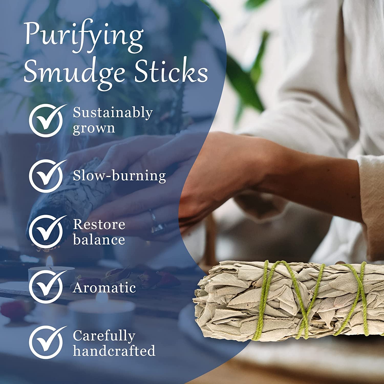 Alternative Imagination White Sage Bundles for Smudging, 3 Pk of 4" Bundles