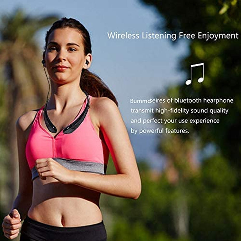 Bluetooth Neckband Headphones with Magnetic Earbuds, Flexible Wireless Bluetooth Headset with Mic Sports Headphones for Running HD Stereo Noise Cancelling Earphones for Iphone Samsung LG