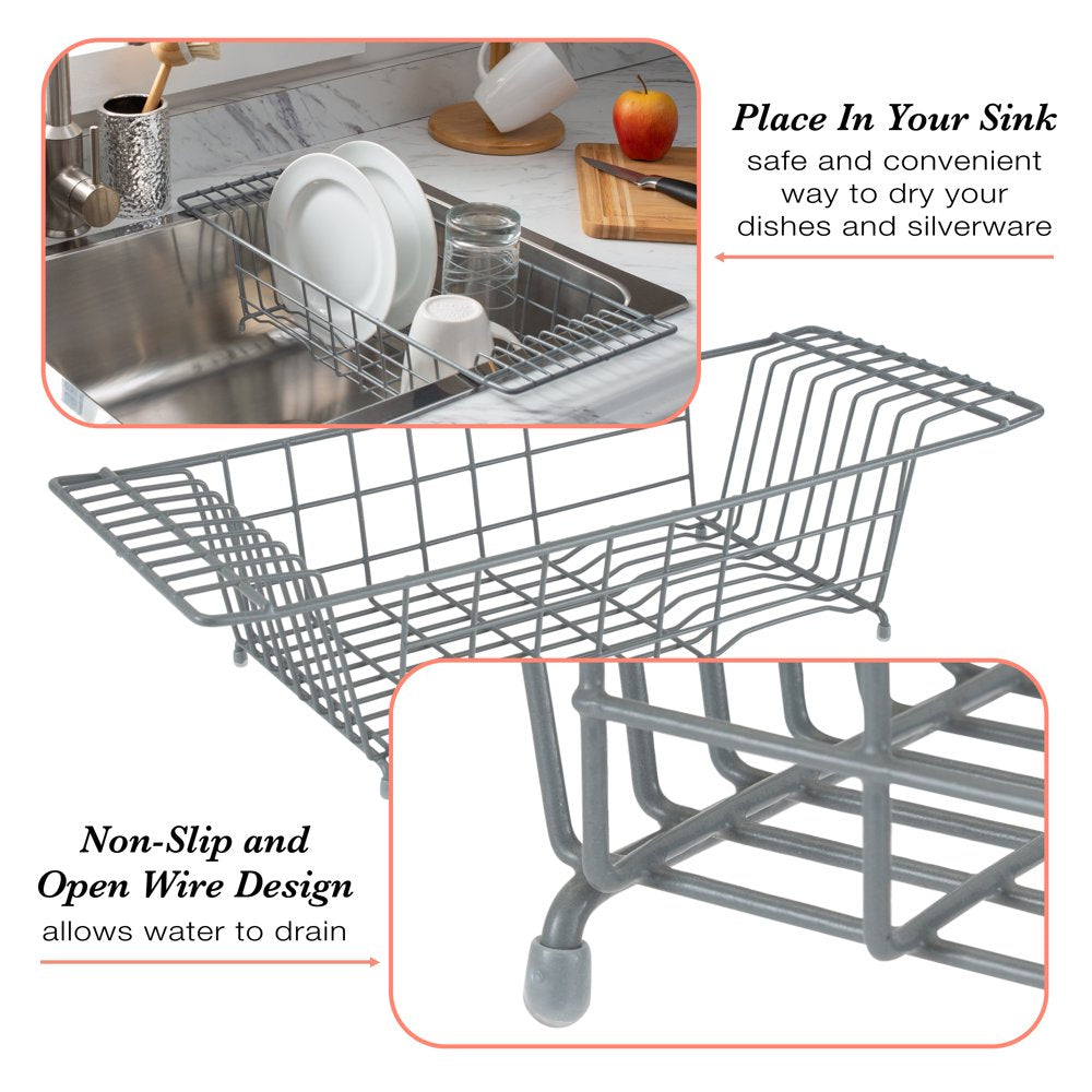 Kitchen Details over the Sink Dish Rack in Grey