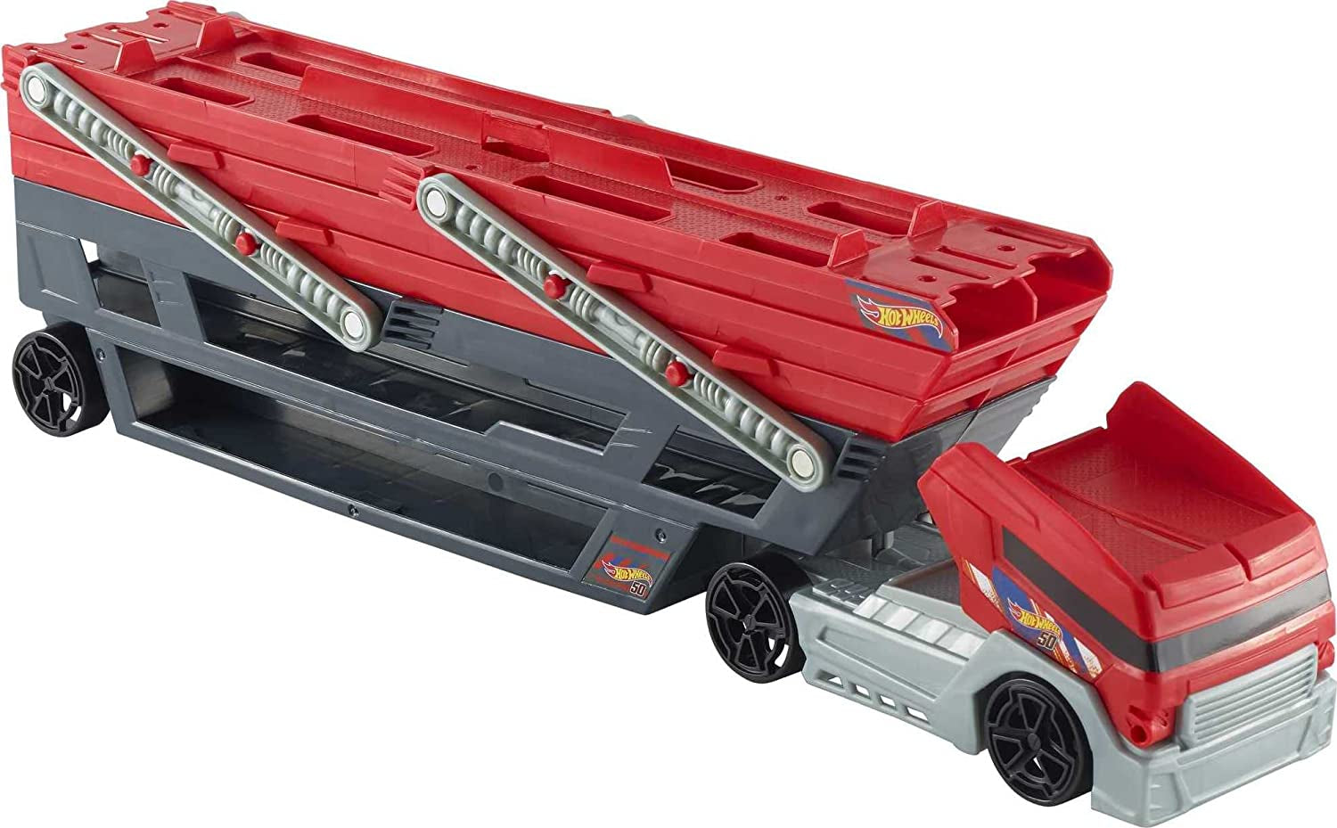 Hot Wheels HW Mega Hauler Truck, Semi Holds More than 50 Toy Cars & Expands to 6 Levels, Connects to Hot Wheels Track, Toy for Kids 3 Years & Older [Amazon Exclusive]