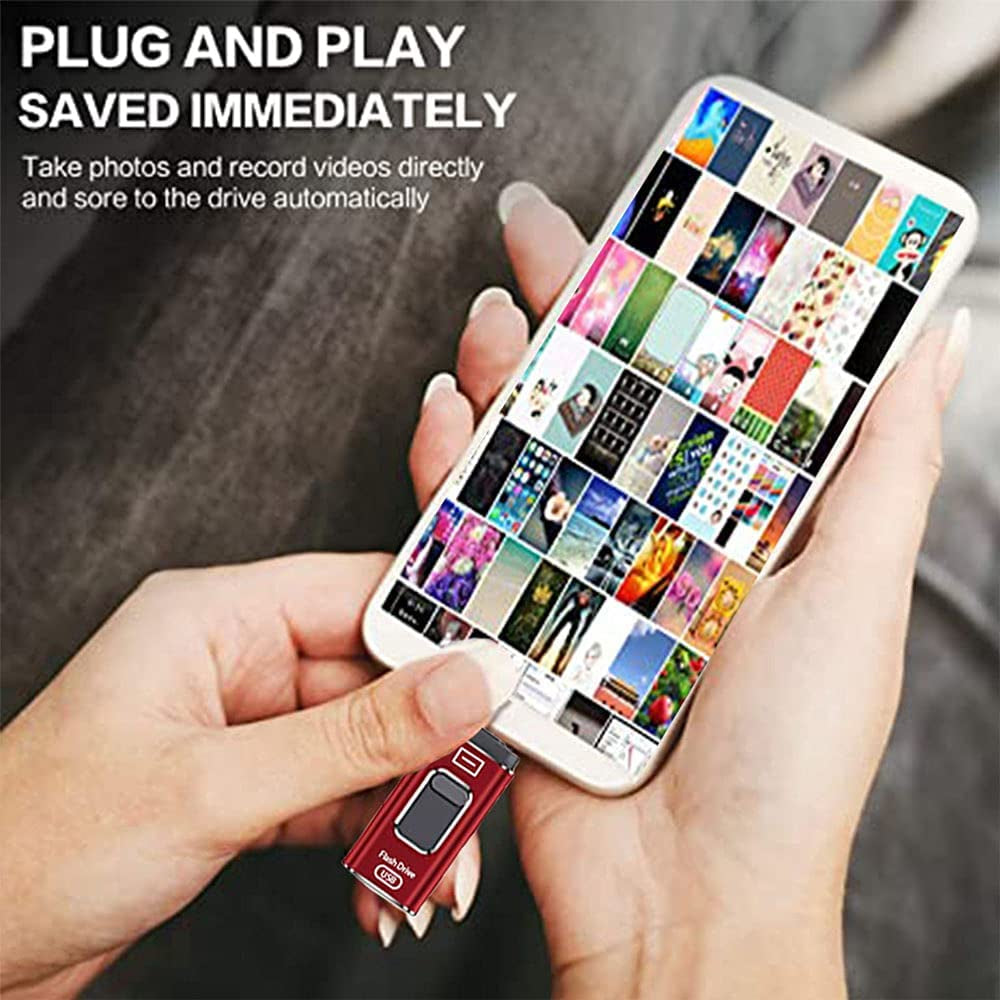 USB Flash Drive 1TB for Phone 4 in 1 Thumb Drive Photo Stick USB 3.0 Memory Stick Jump Drive Picture Stick Pen Drive for Smart Phones, PC External Storage Drive