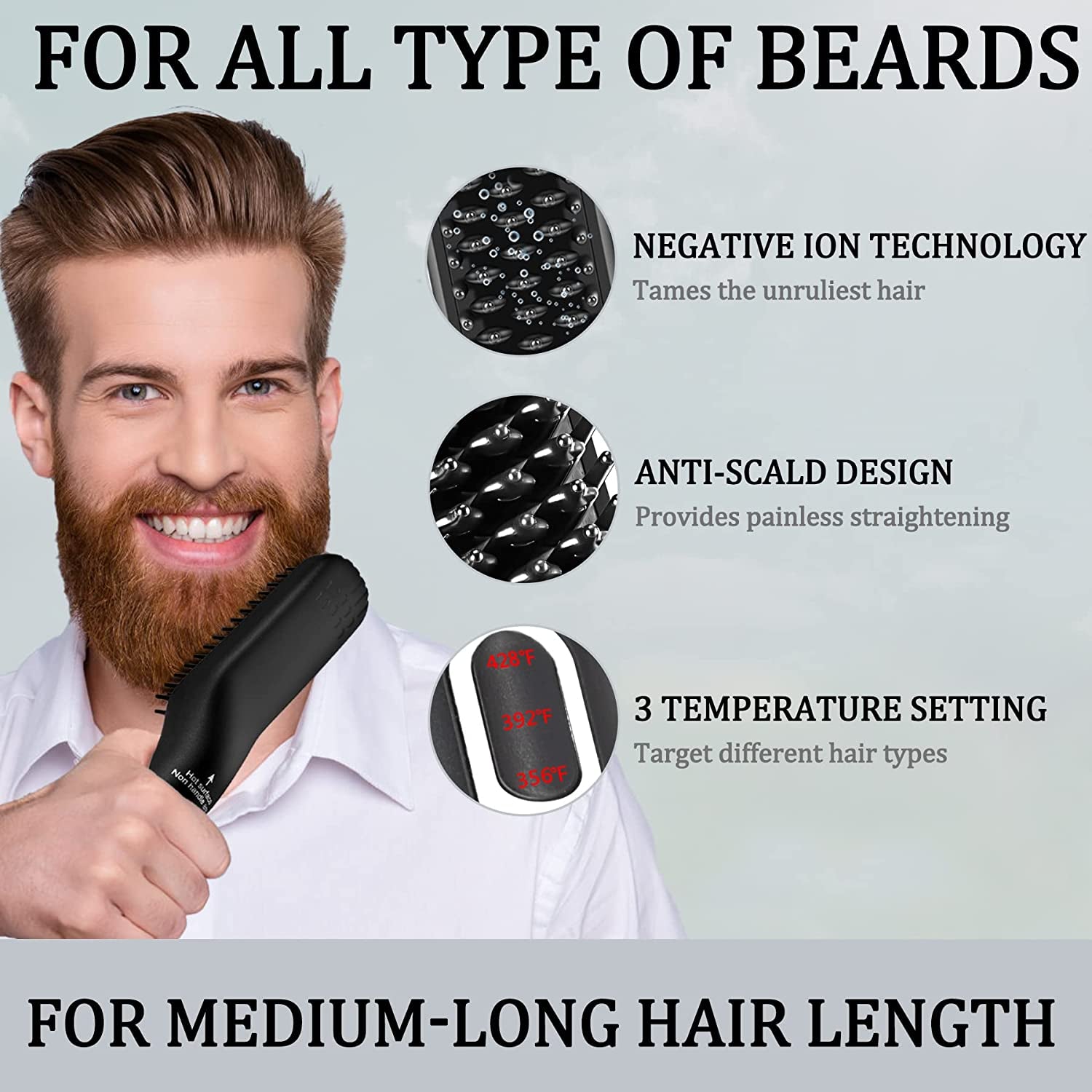  3 in 1 Beard Straightening Kit For HIm