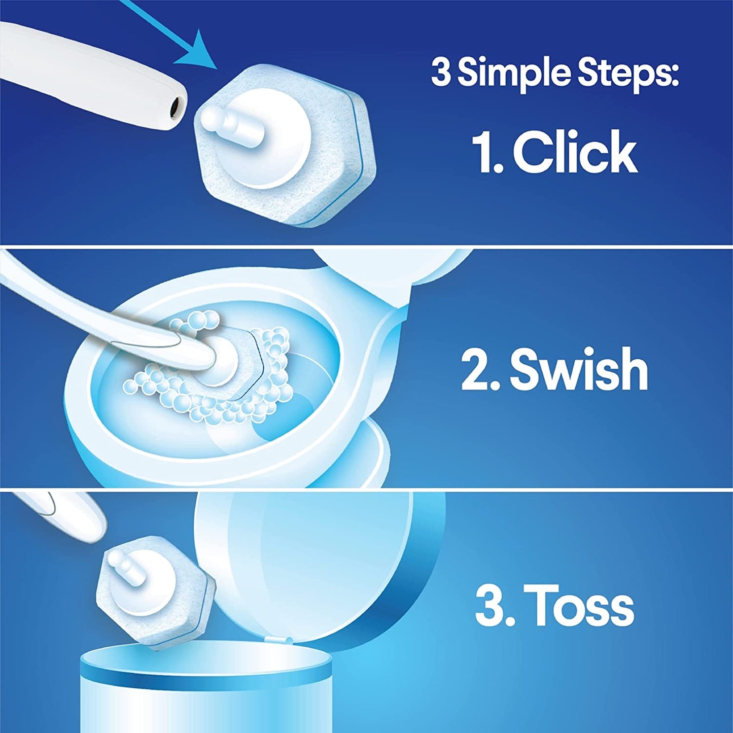 Disposable Toilet Cleaning System and 6 Refill Heads