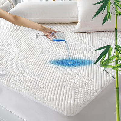 GRT Bamboo Cooling Waterproof Mattress Protector Twin Size - 3D Air Fiber Mattress Cover Breathable Ultra Soft, Mattress Pad Noiseless Fits up to 19'' Deep Mattress Washable