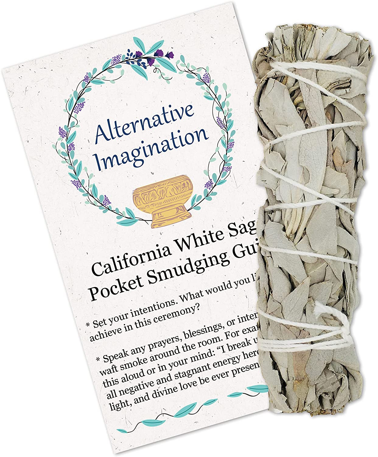 Alternative Imagination White Sage Bundles for Smudging, 3 Pk of 4" Bundles