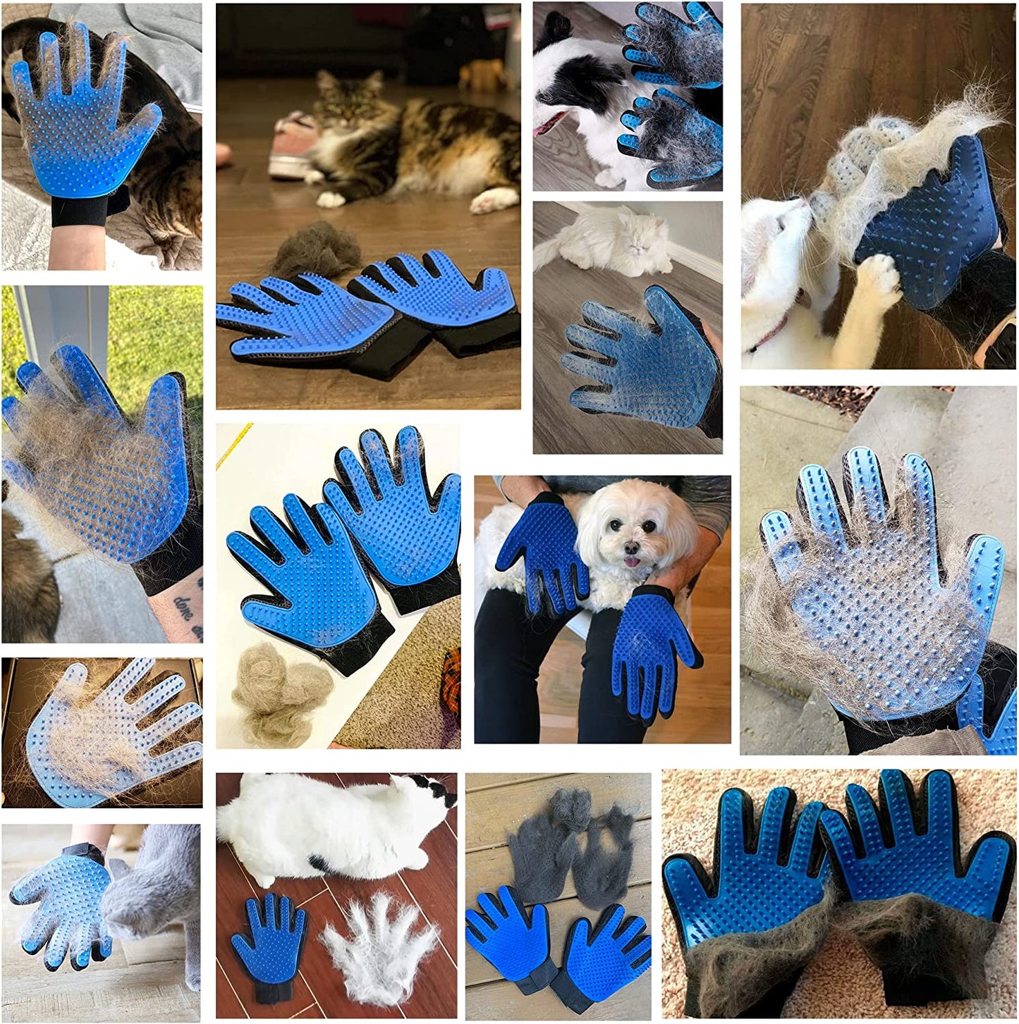 Grooming Glove | Deshedding Glove for Easy, Mess-Free Grooming | Grooming Mitt for Dogs, Cats, Rabbits & Horses with Long/Short/Curly Hair | Pet Hair Gloves for Pet Hair Removal