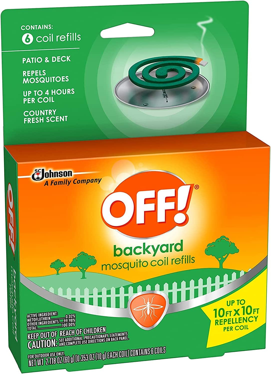 OFF! Backyard Mosquito Repellent Coil Refills, 6 Count